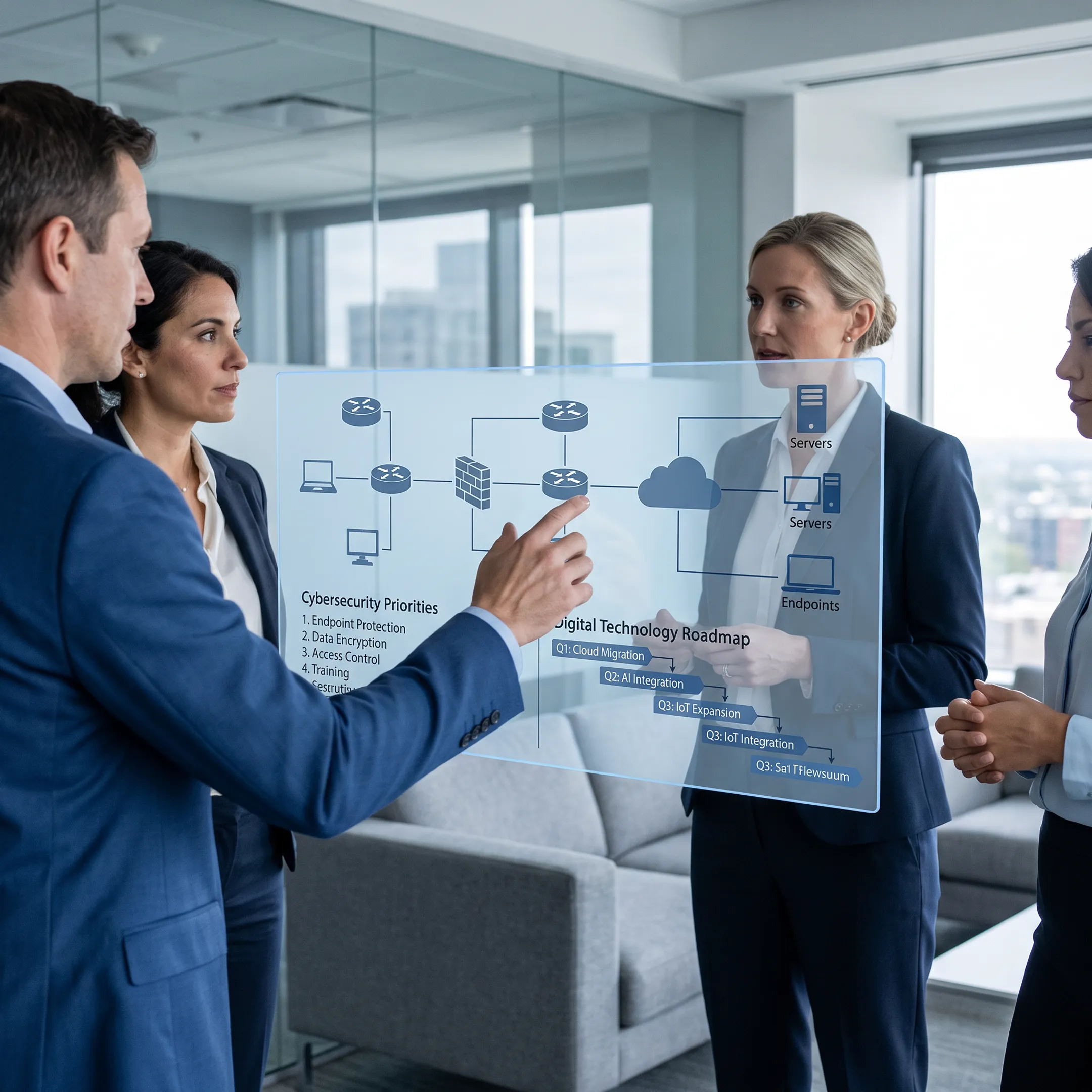 IT consultant reviewing a business technology plan