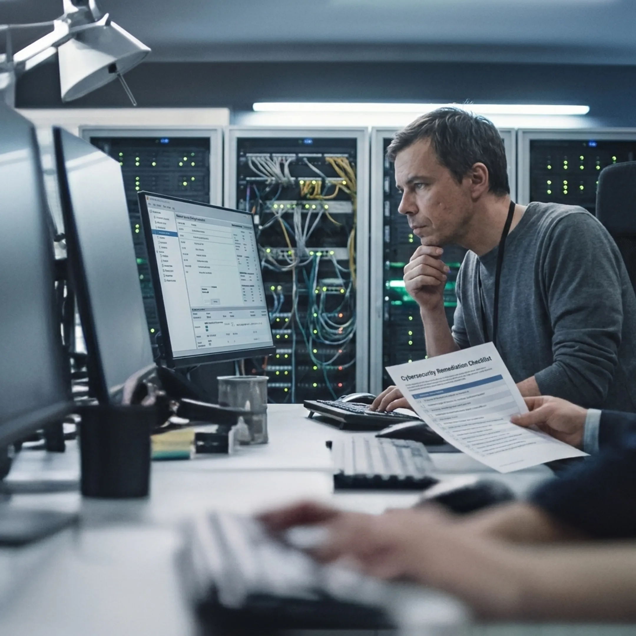 Engineer securing a business network