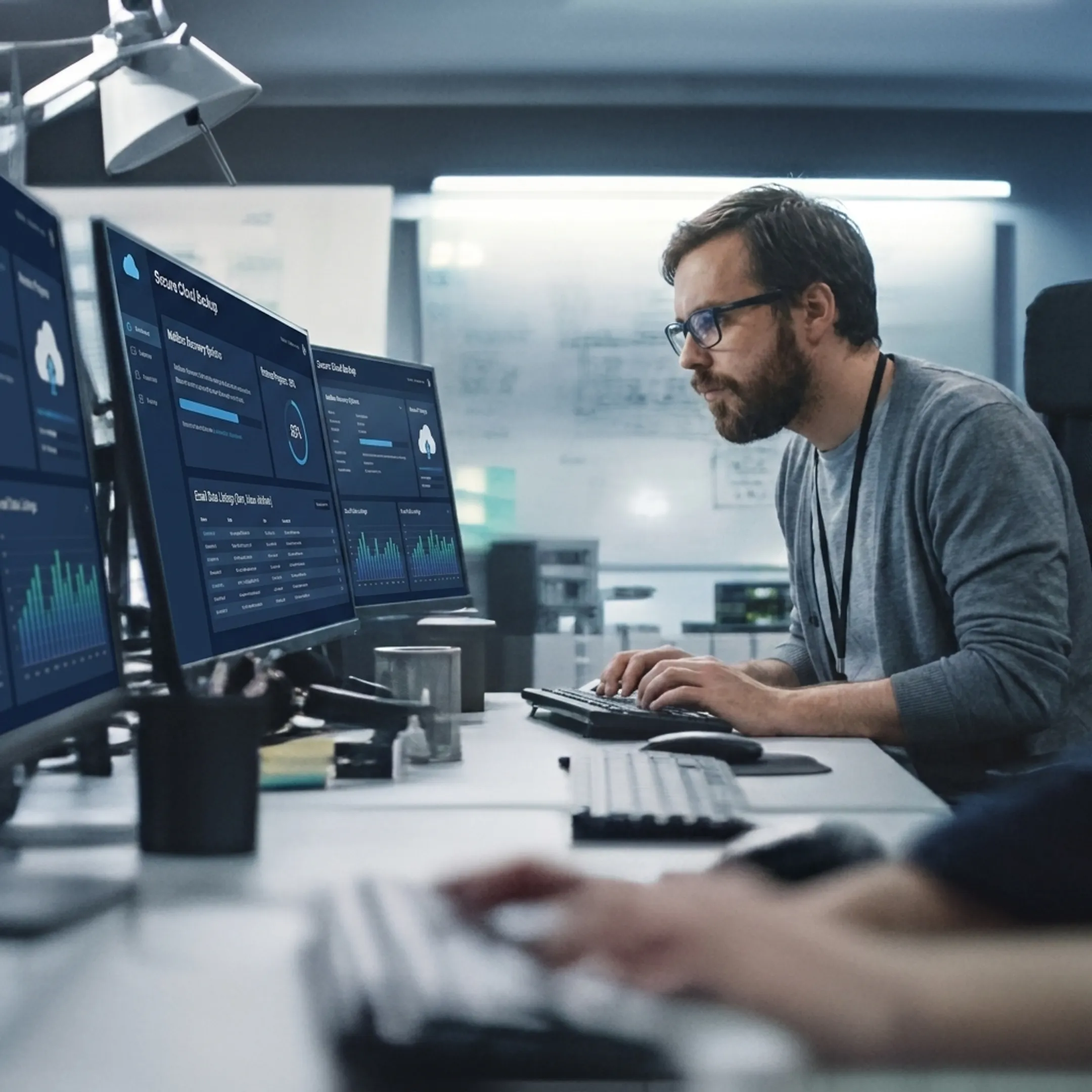 Secure restoration of business email data
