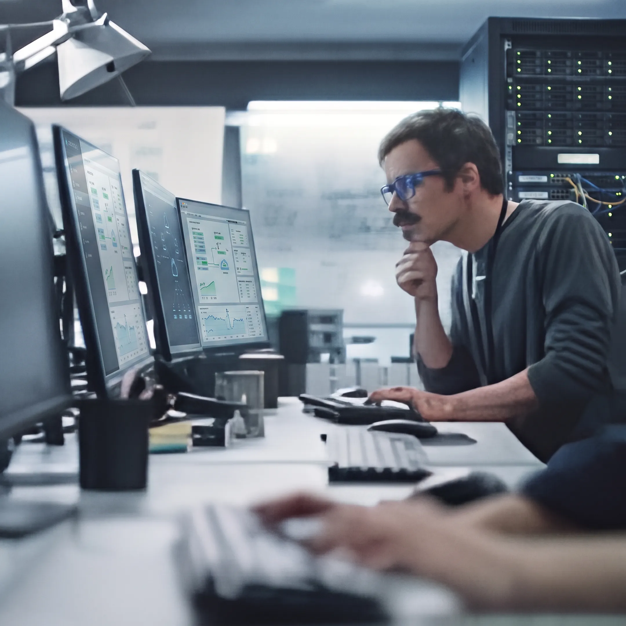 IT specialist managing cloud hosting infrastructure