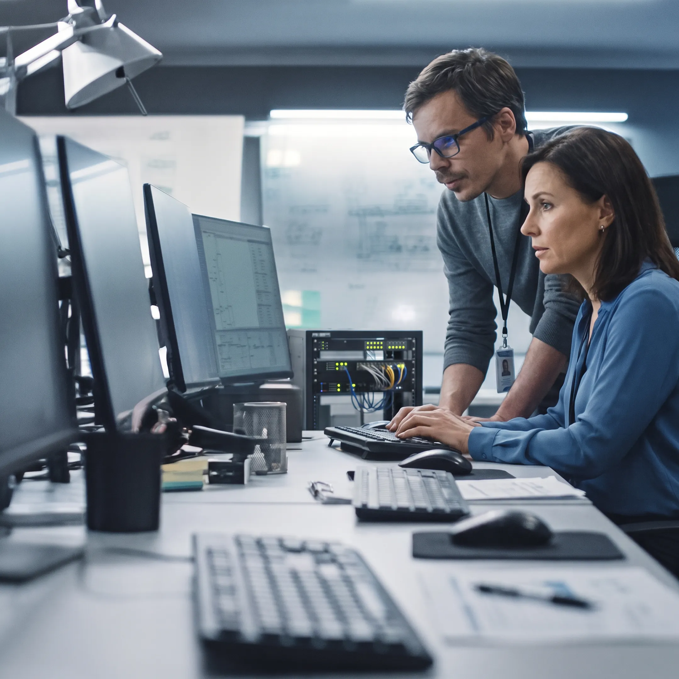 IT specialist supporting a business workstation