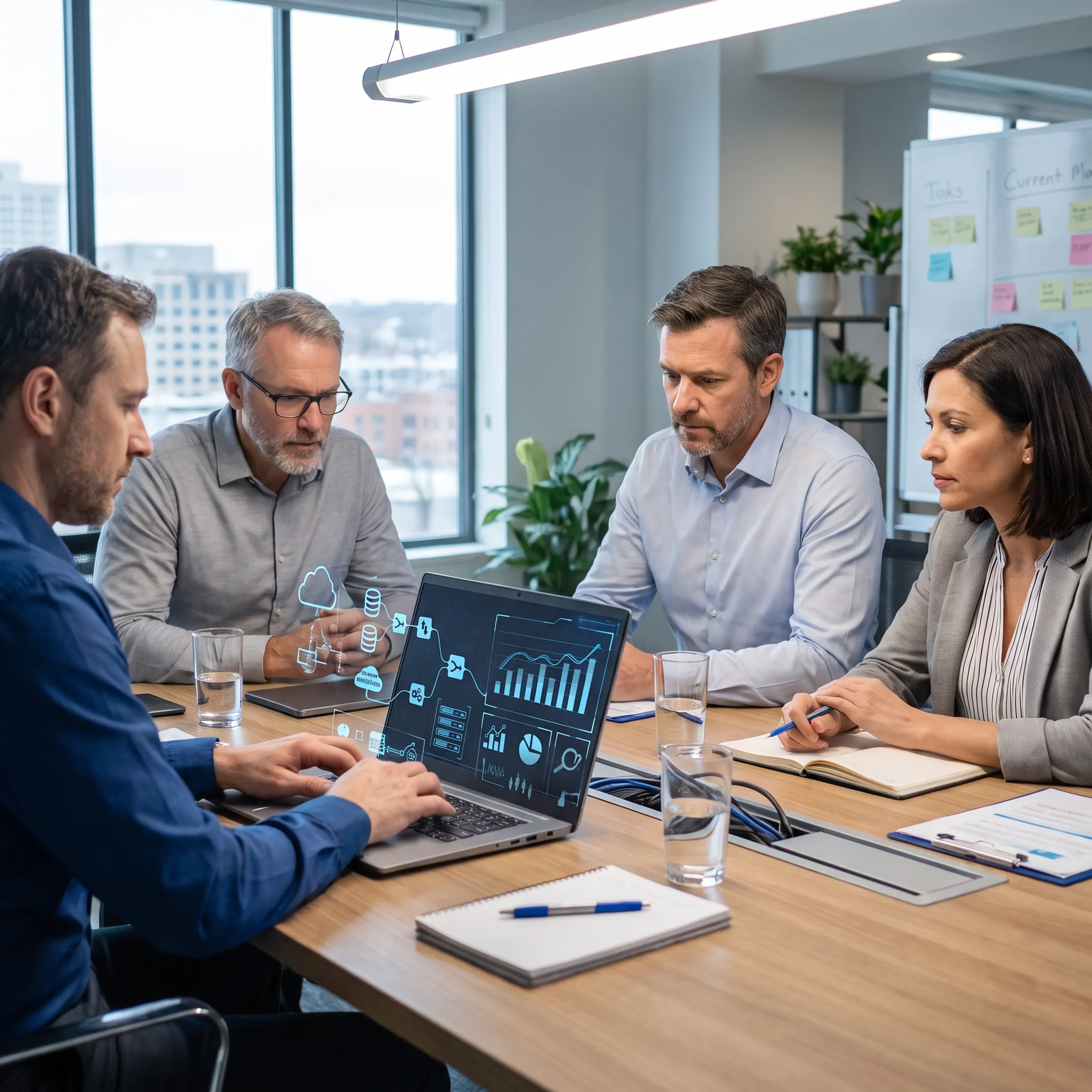 IT consultant reviewing a business technology plan