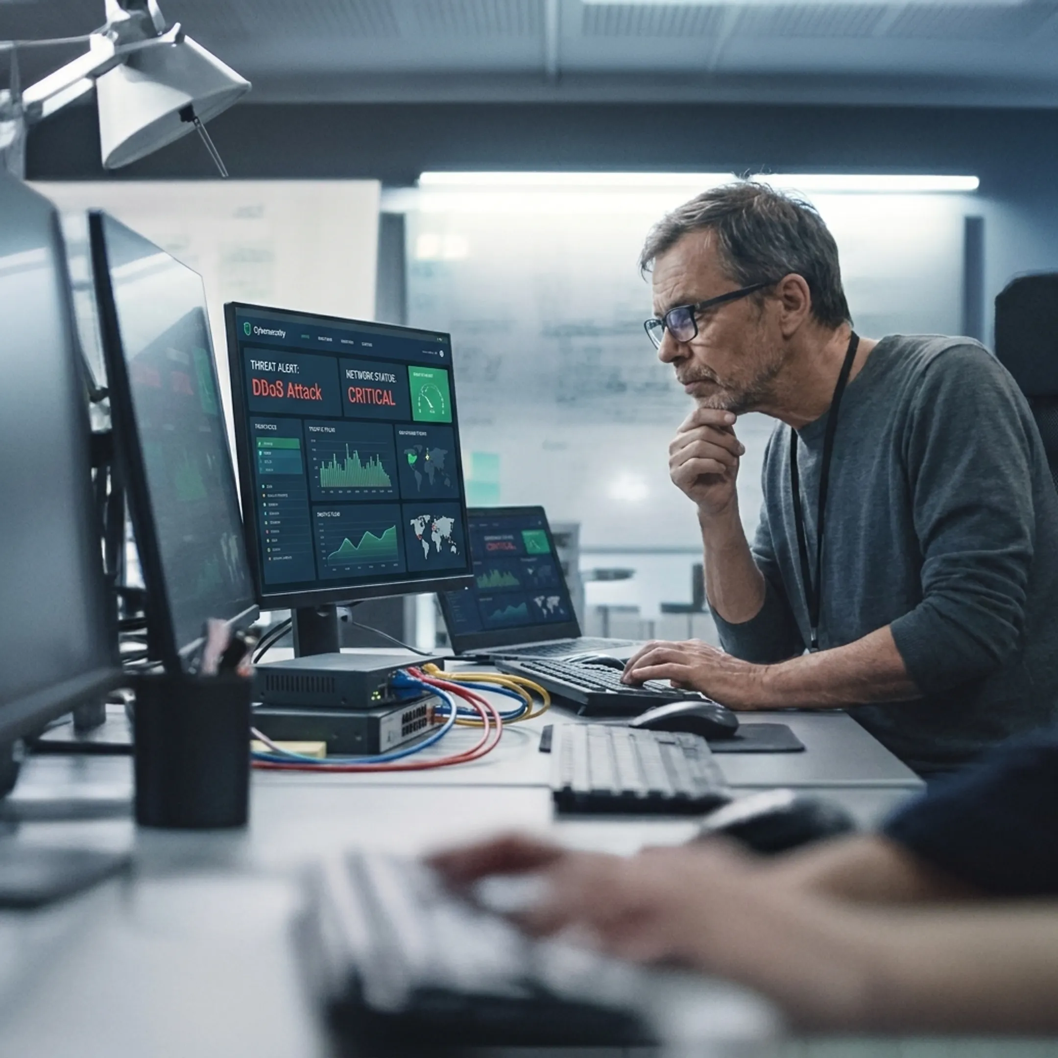IT engineer securing network infrastructure