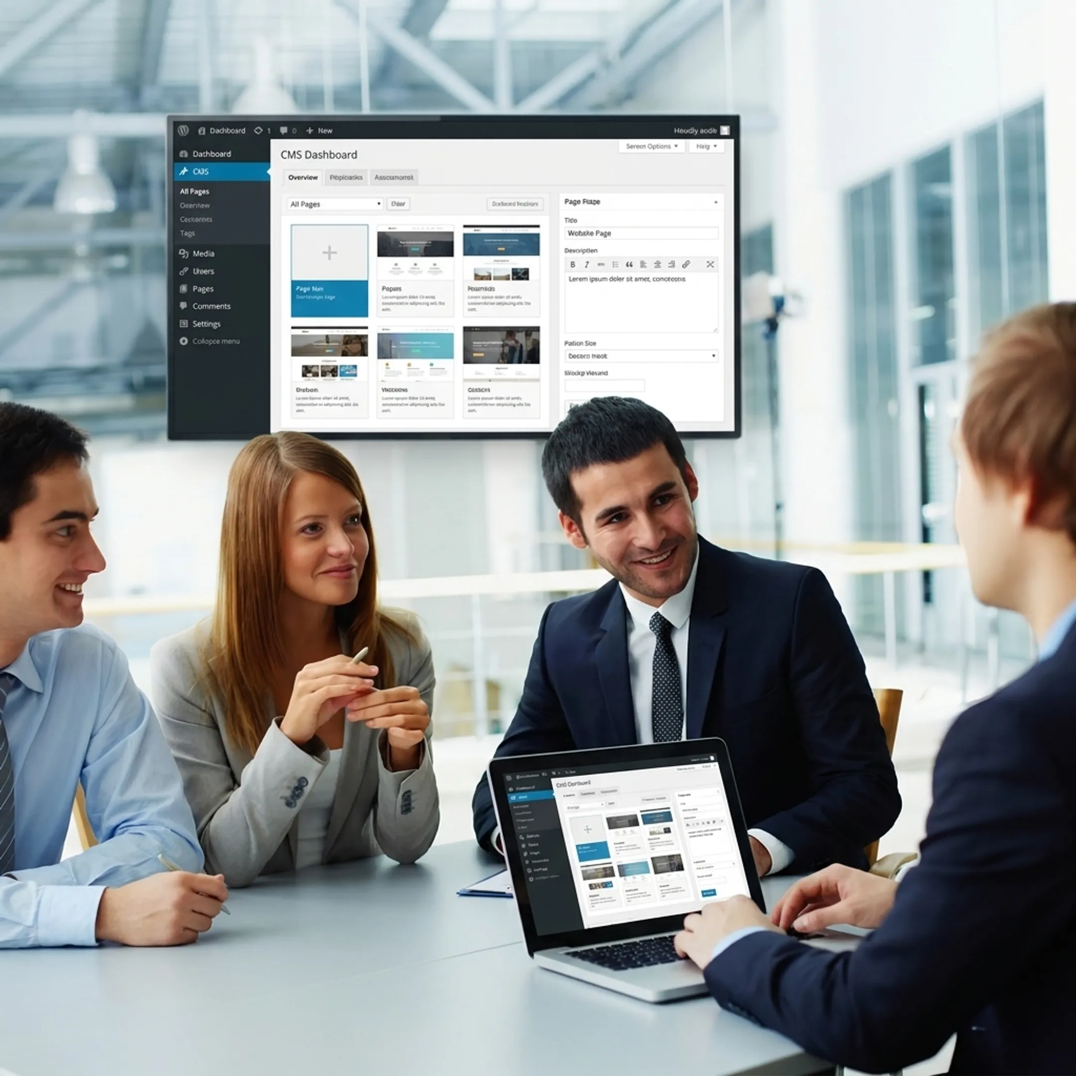 Team updating content in a CMS