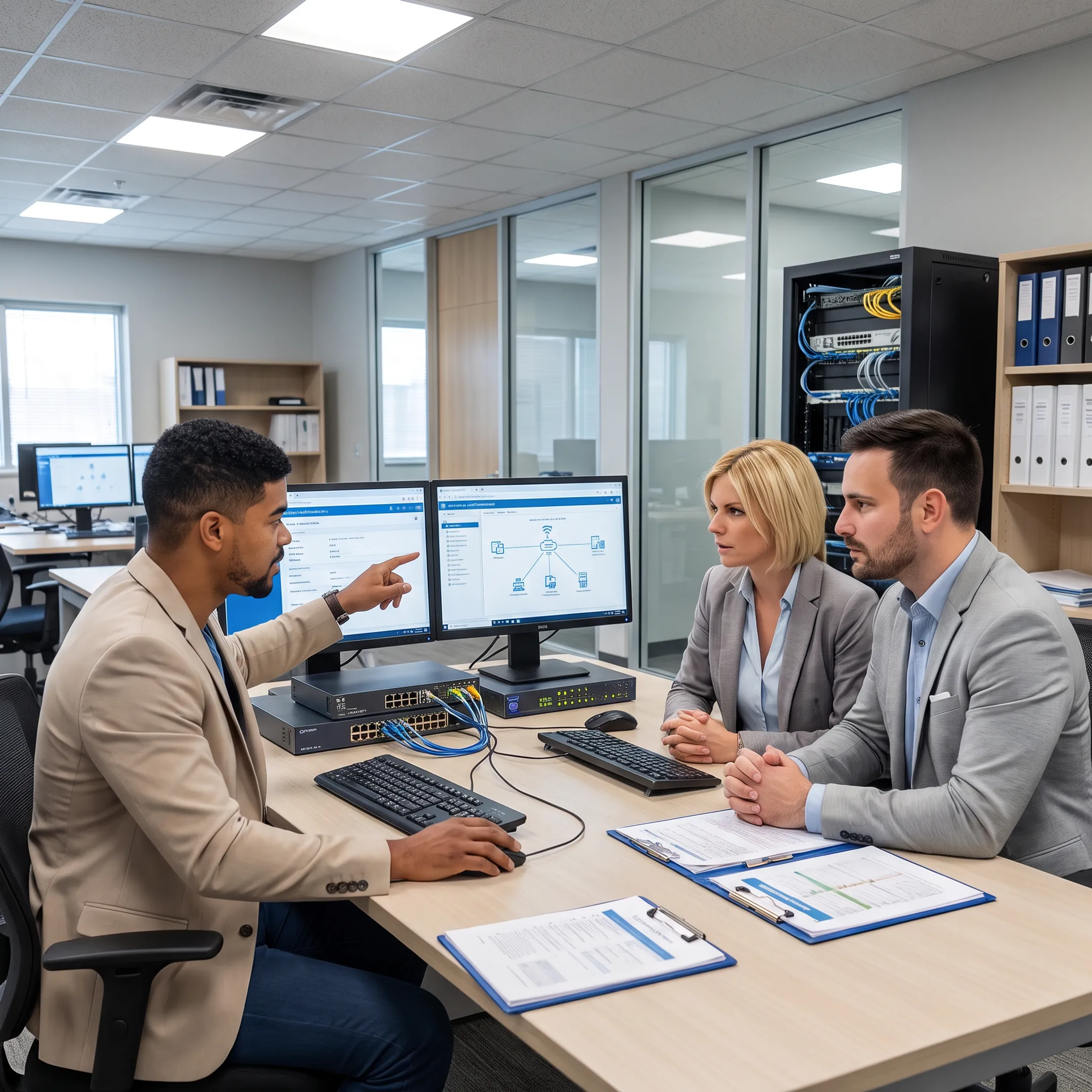 IT specialist helping a healthcare team with secure systems