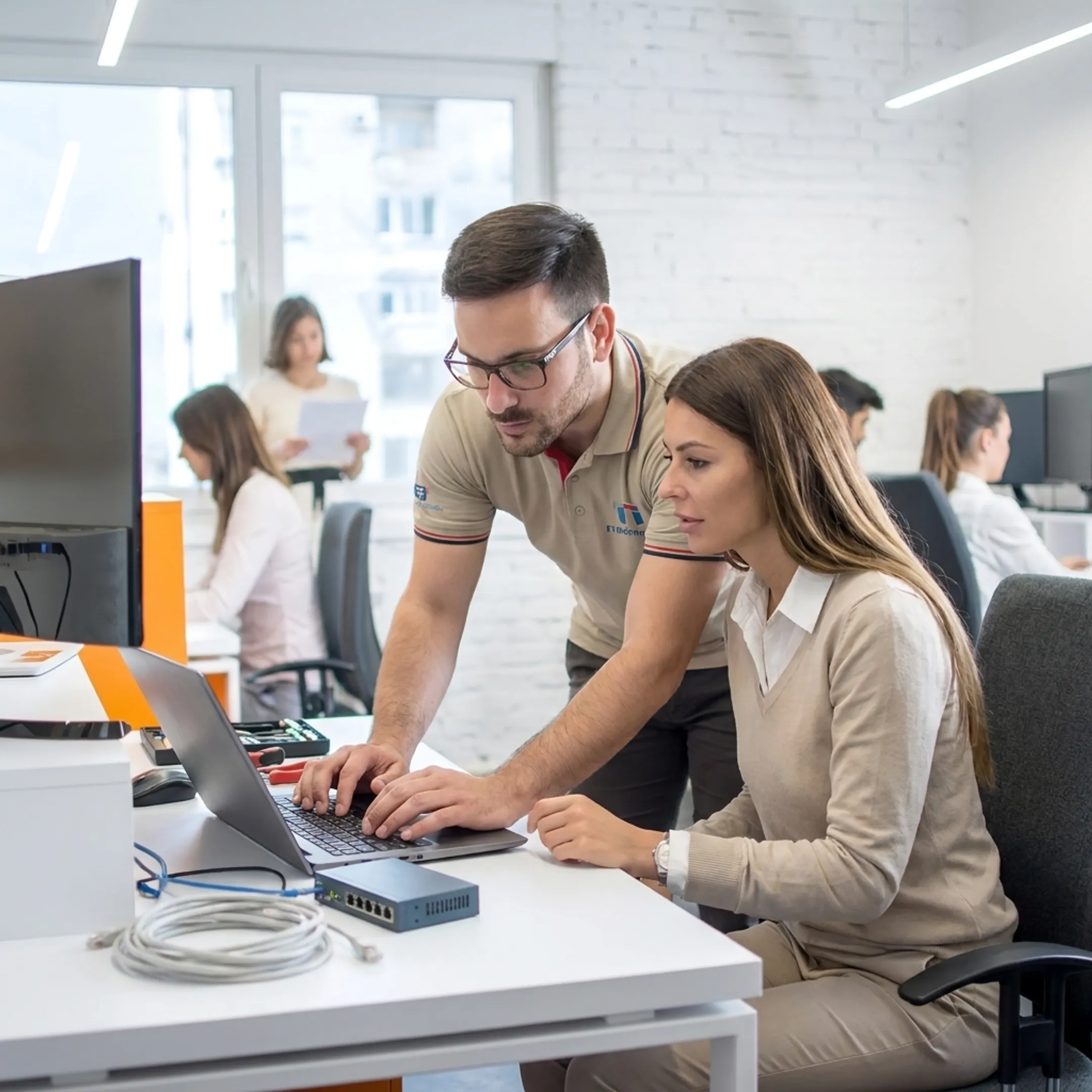 IT technician assisting a Virginia business user