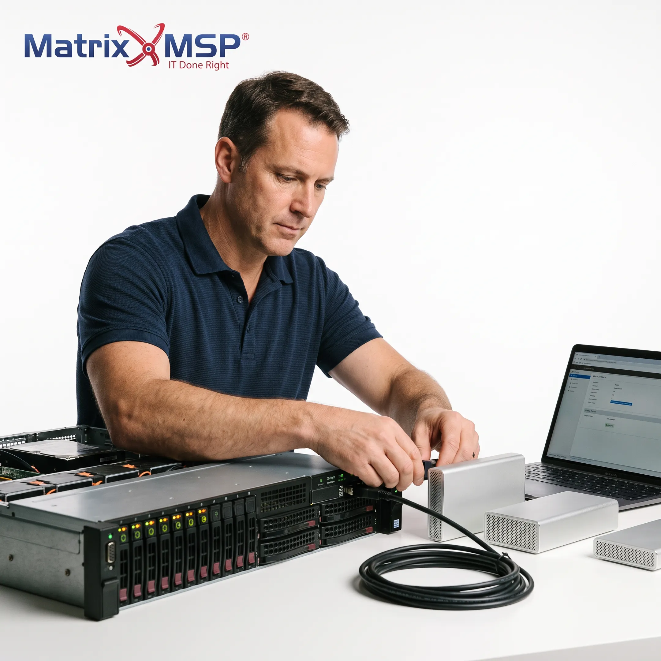IT specialist recovering business data onsite