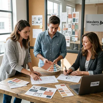 Design team planning brand concepts