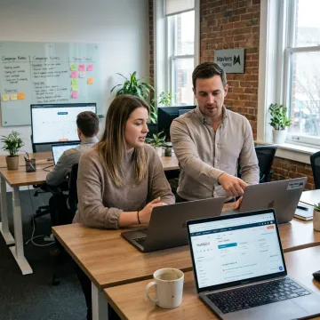 HubSpot development team working on CRM and website build
