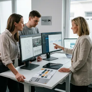 Design team planning a custom website