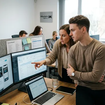 Web design agency team creating a modern website