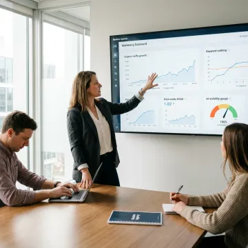 Team planning digital marketing package strategy