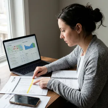 SEO specialist reviewing local search rankings