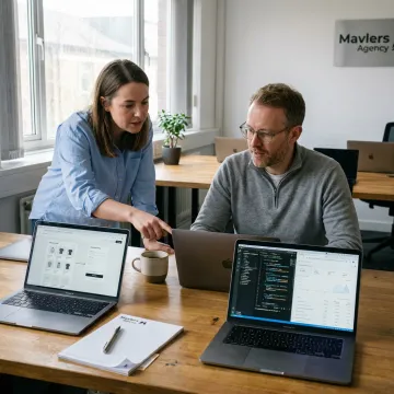 Ecommerce development team building an online store