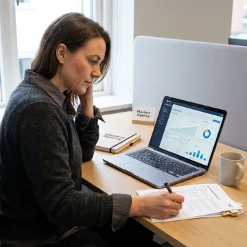 SEO strategist reviewing website analytics