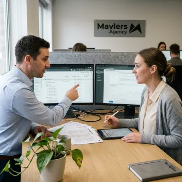 PPC team reviewing campaign performance steps