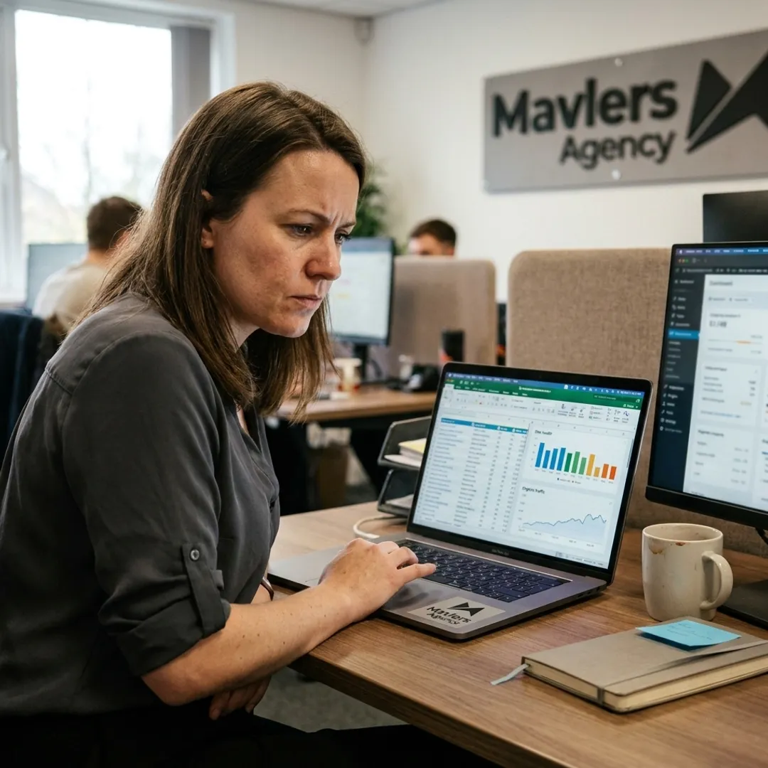 SEO strategist reviewing audit and analytics dashboards