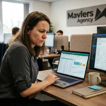 SEO strategist reviewing audit and analytics dashboards