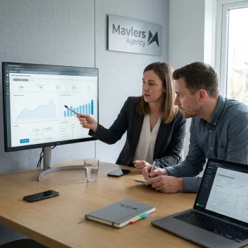 Digital marketing team analyzing campaign performance