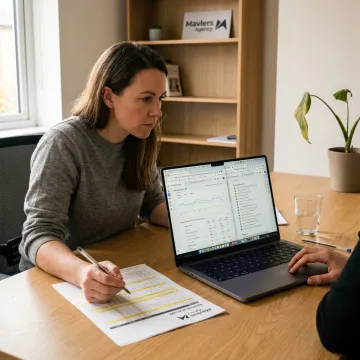 SEO strategist reviewing analytics dashboard