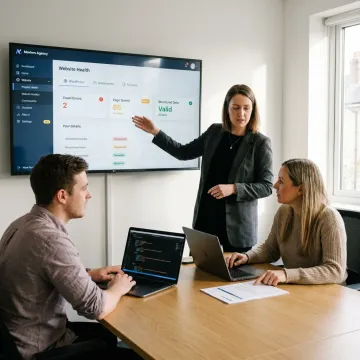 Agency website maintenance team managing client sites