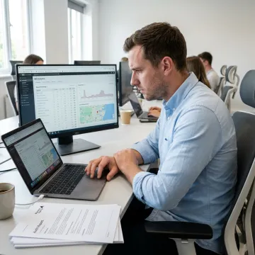 SEO strategist reviewing organic search performance