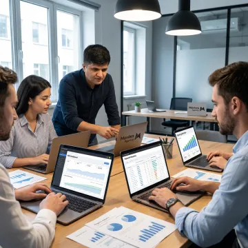 Organic marketing team reviewing SEO strategy