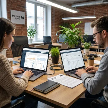 White label SEO specialists reviewing analytics