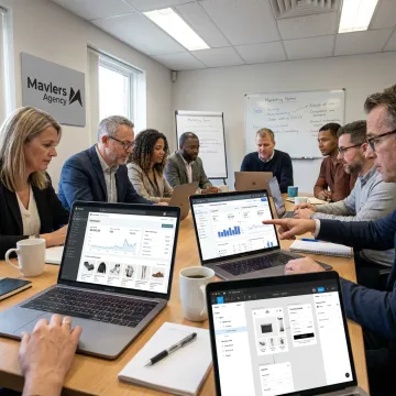 Ecommerce agency team analyzing online store performance