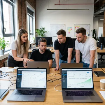 Web growth team reviewing website and SEO strategy