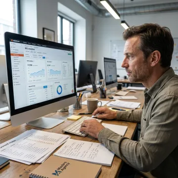 SEO strategist reviewing search performance roadmap