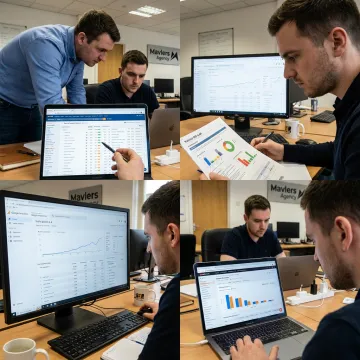 SEO strategy team reviewing organic growth data