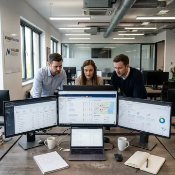 SEO and digital marketing team reviewing campaign data