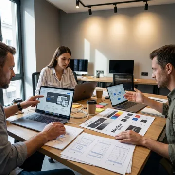 Modern website design agency workspace