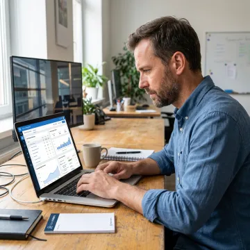 SEO strategist reviewing analytics dashboard