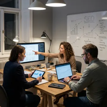 Web design, development, and SEO workspace