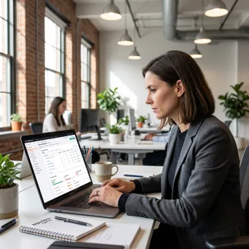SEO specialist reviewing analytics dashboard