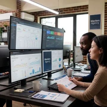 PPC specialists reviewing campaign dashboards