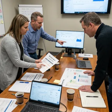 SEO team reviewing optimization process