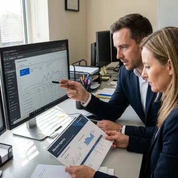 White label PPC team reviewing campaign workflow