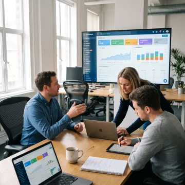California agency team reviewing digital advertising dashboards