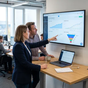 B2B SEO analytics strategy meeting