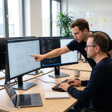 Web development team planning a website launch