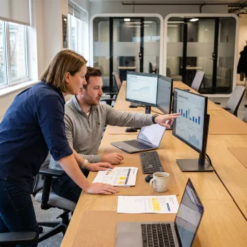 Outsourced marketing agency team collaborating on campaigns