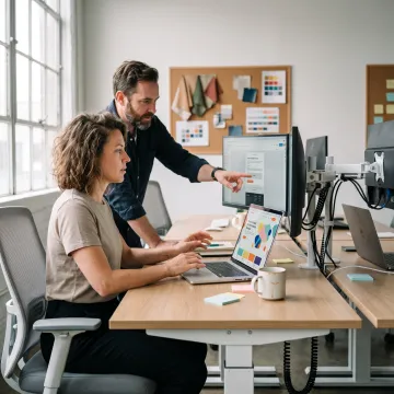 Designer creating digital marketing assets