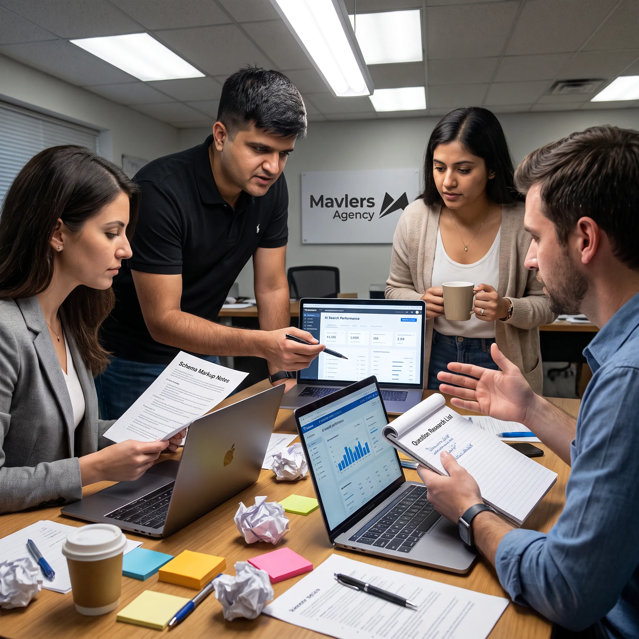 Team planning answer engine optimization strategy