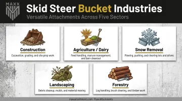 Five industries and applications relying on skid steer bucket attachments