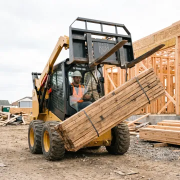 Lumber Forks on a construction site