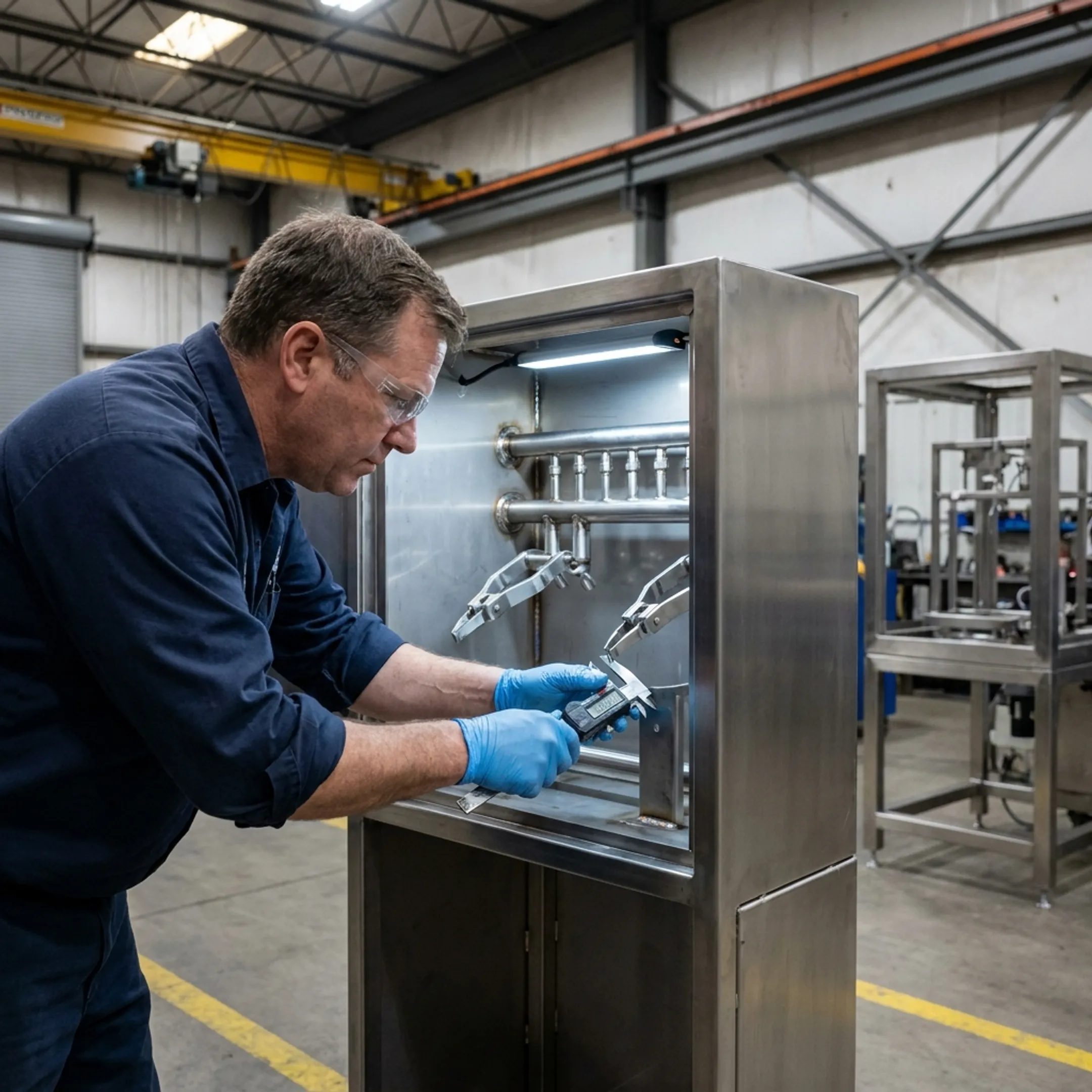 Custom-fabricated cleaning machinery prepared for a packaging application