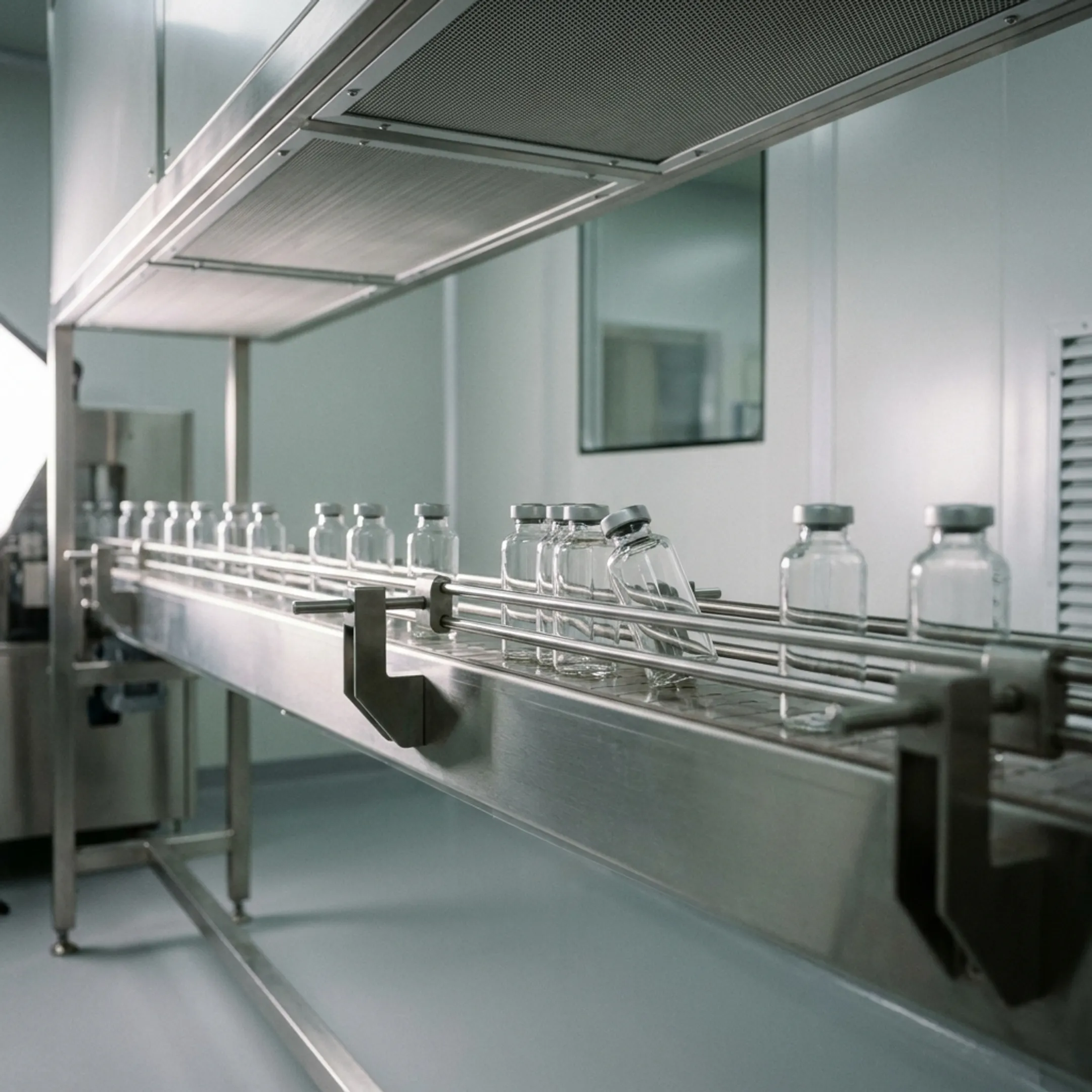 Pharmaceutical vial conveyor